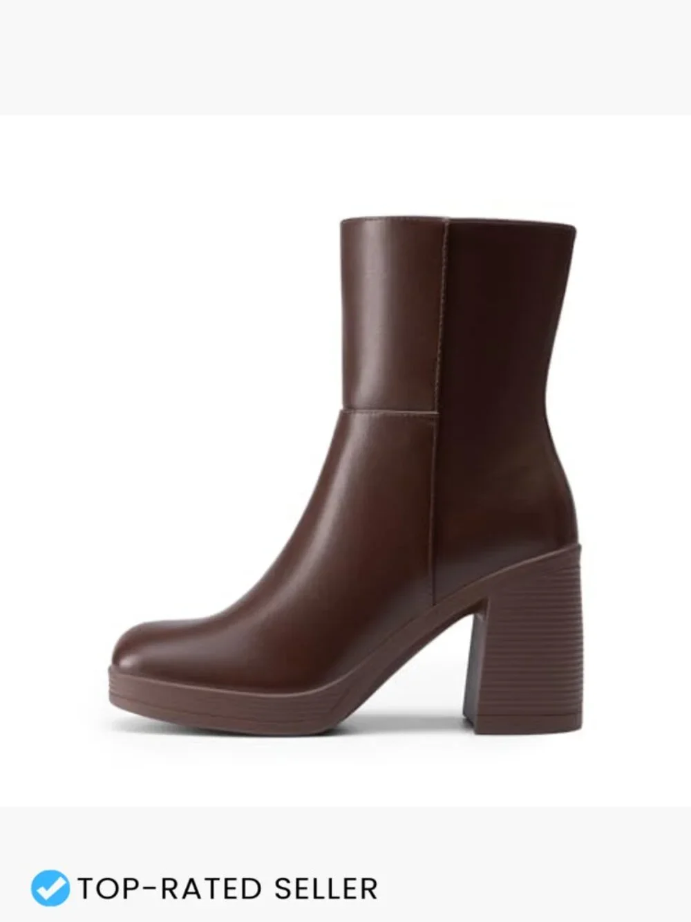 Platform Gogo Ankle Boots Chunky High Heels Square Toe Comfort Party Dress Side